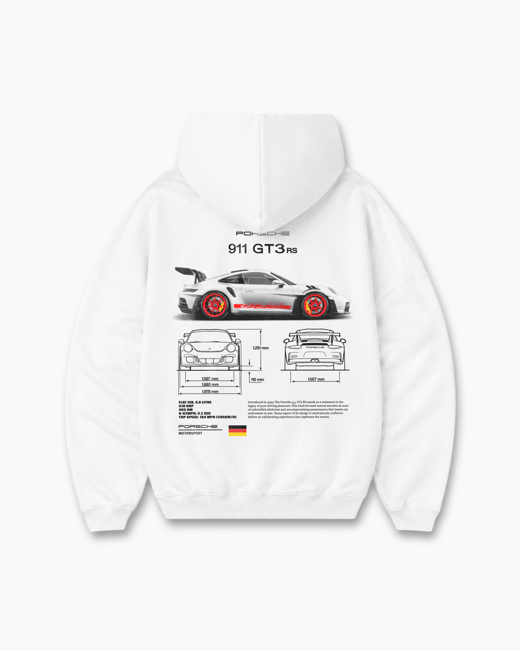 Hoodie Porsche GT3 RS | Streetwear Automotriz
