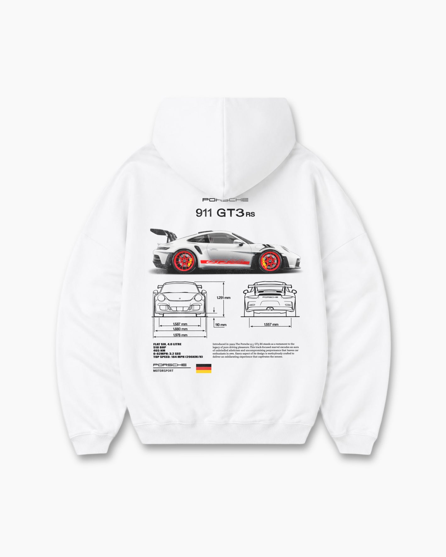 Hoodie Porsche GT3 RS | Streetwear Automotriz