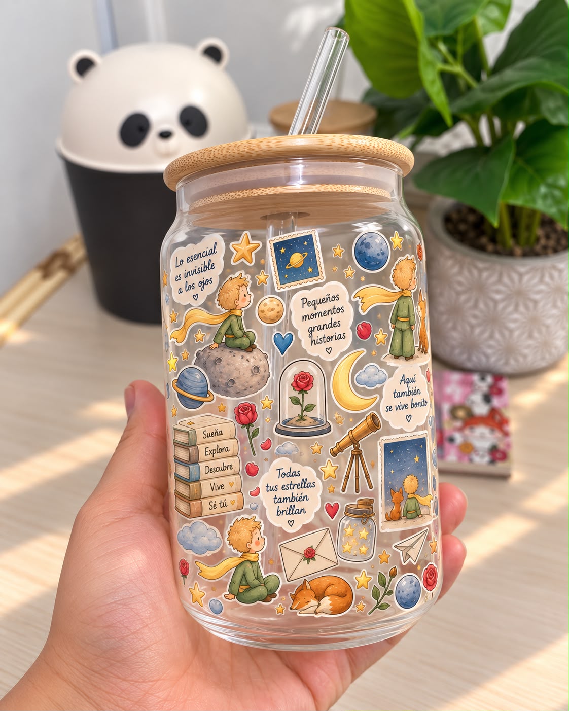 Vaso de vidrio Principito