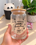 Vaso de vidrio personalizado