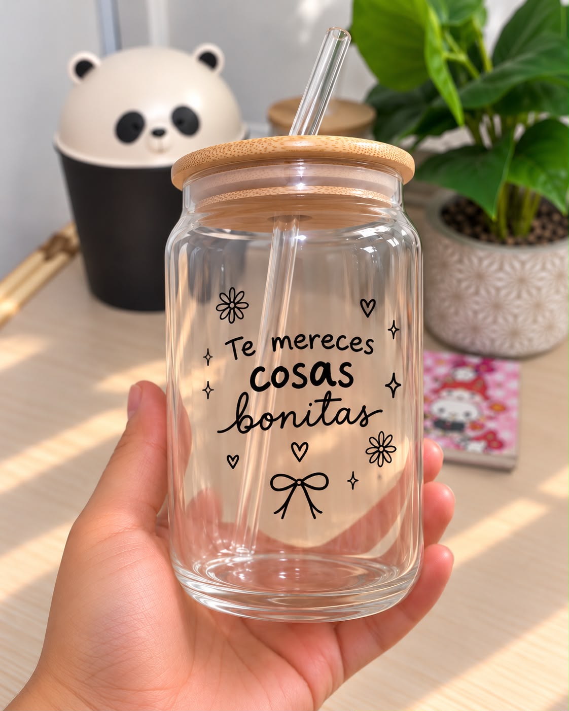 Vaso de vidrio personalizado