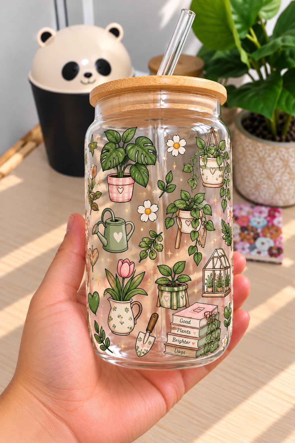 Vaso de vidrio Tematica plantas